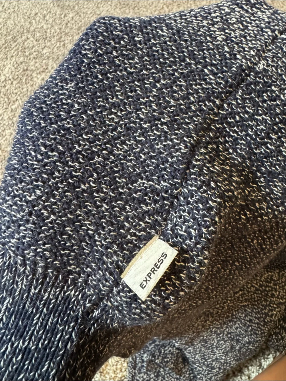 Express Men's Ombre Gray Cowl Neck Sweater